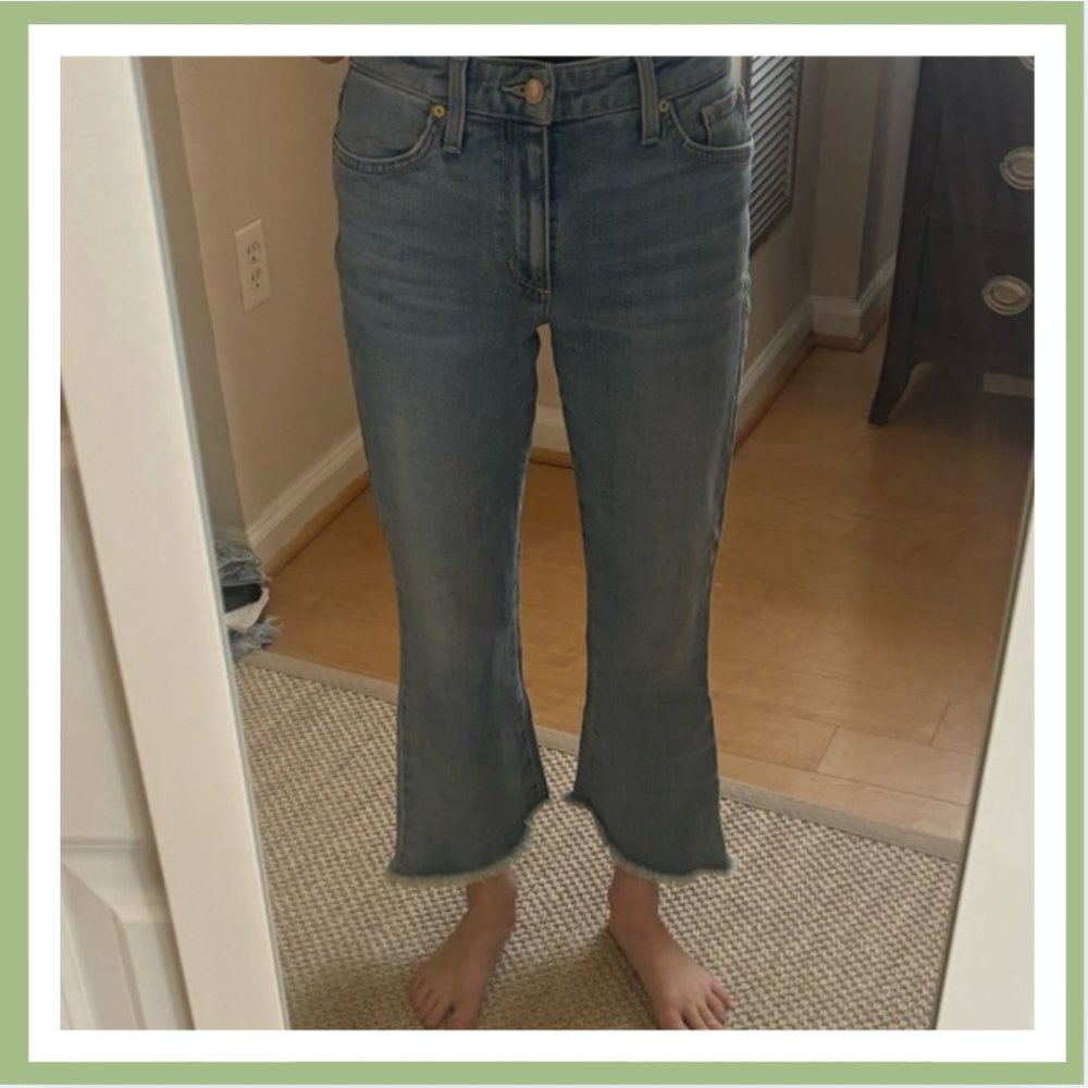 Joes Jean Callie Crop Bootcut Jean High Waist Asymmetrical Fayed Hem